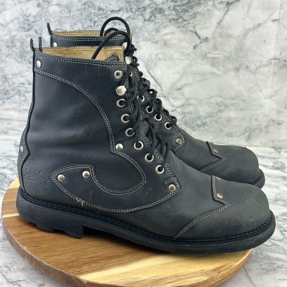 John Fluevog Other - JOHN FLUEVOG 7th heaven derby swirl 6 eye classic derby boot size 8.5 Black